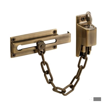 Prime-Line Steel, Antique Brass, Keyed Chain Door Guard (Single Pack) U 9914